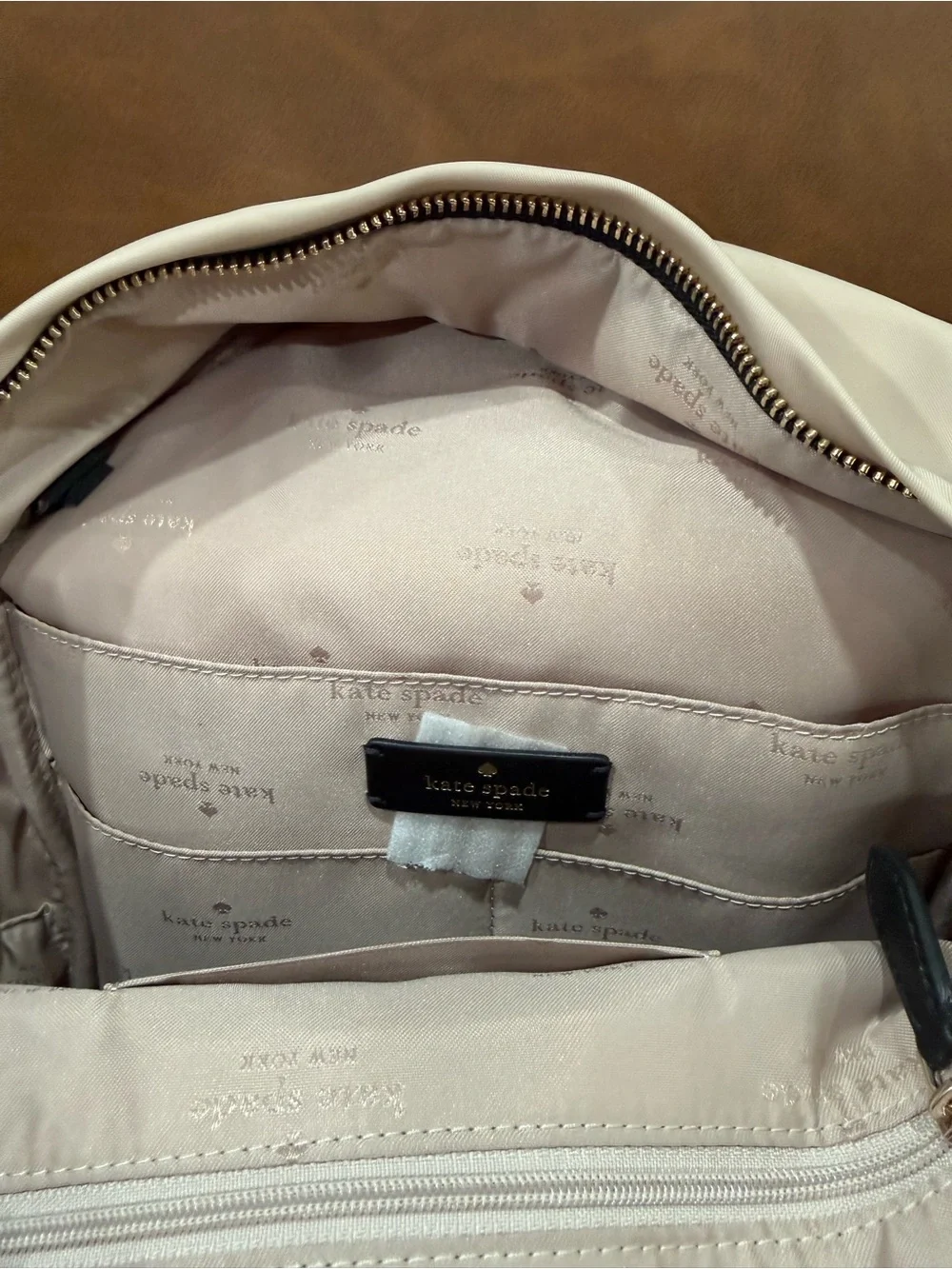kate spade Cream/black Compact Nylon Backpack